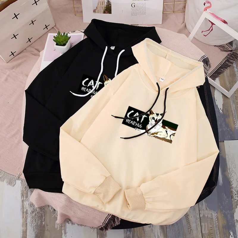 

Cotton Winter Hoodies Sweatshirt Thicken Harajuku Streetwear Tops Female Oversized Spring 2021 Warm Anime ђди