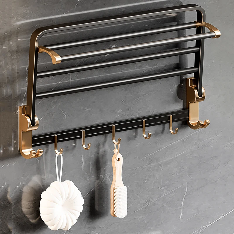 aluminum alloy bathroom hardware sets luxury towel holder hook hanger shower shelf organizer toilet brush paper storage box rack free global shipping