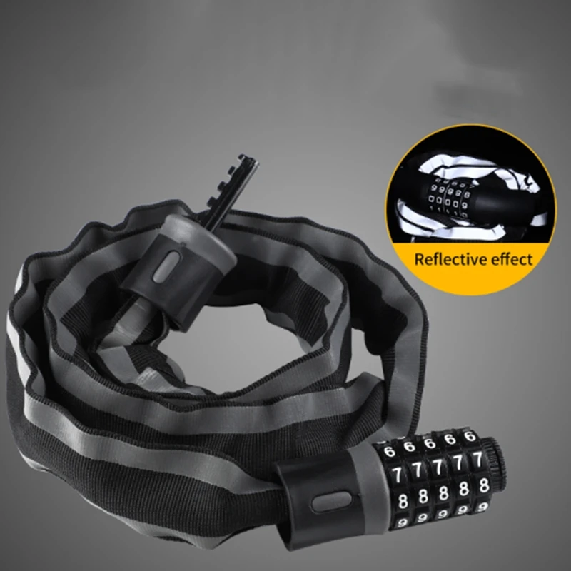 

Safety Chain Lock for Bike Anti-Theft Steal Password Code Motorcycle Lock Cycling Electric Bicycle Accessories 90cm