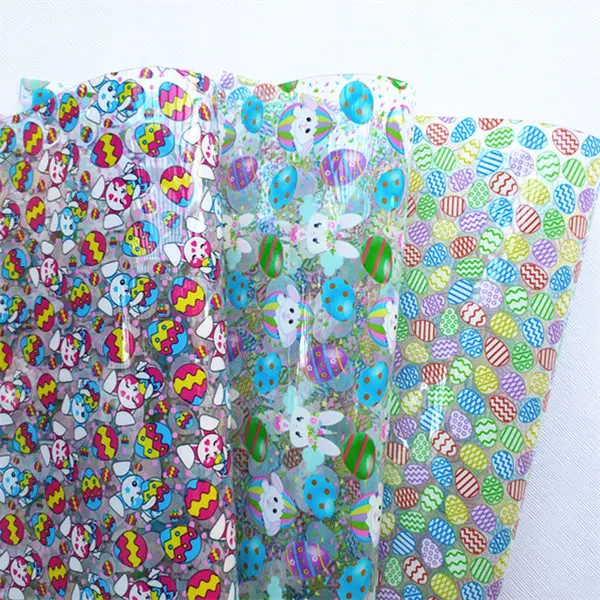 Прозрачная Пасхальная ткань из ПВХ с мультяшным УФ-принтом Размер A4 20*33 см BHY995 |