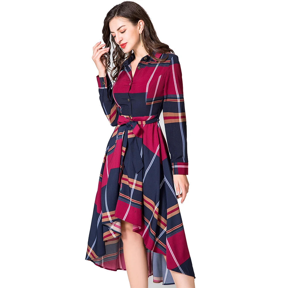 

ZOGAA Brand Womens Long Dress Summer Irregular Loose Shirt Dresses Long Sleeve Casual A Line Vintage Dress for Women