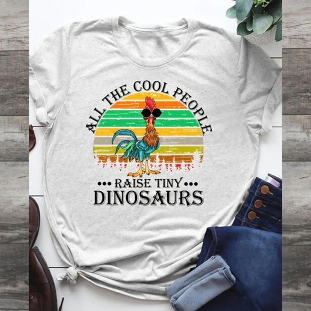 Женская футболка с круглым вырезом однотонная Повседневная коротким рукавом и