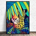 Леопард в джунглях, животные, искусство, холст, плакат, принты, домашний Декор, живопись