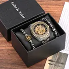 Часы наручные мужские механические Автоматические, брендовые роскошные подарочные, с браслетом, деловые, из нержавеющей стали