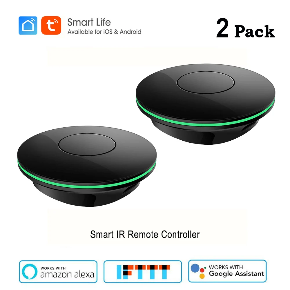 Black 2pc Wifi smart ir управление кондиционер ТВ квадратный вентилятор ТВ Универсальный ИК пульт дистанционного управления Лер приложение Smart Life Совместимость Google Alexa iFTTT - Цвет: Black 2pc