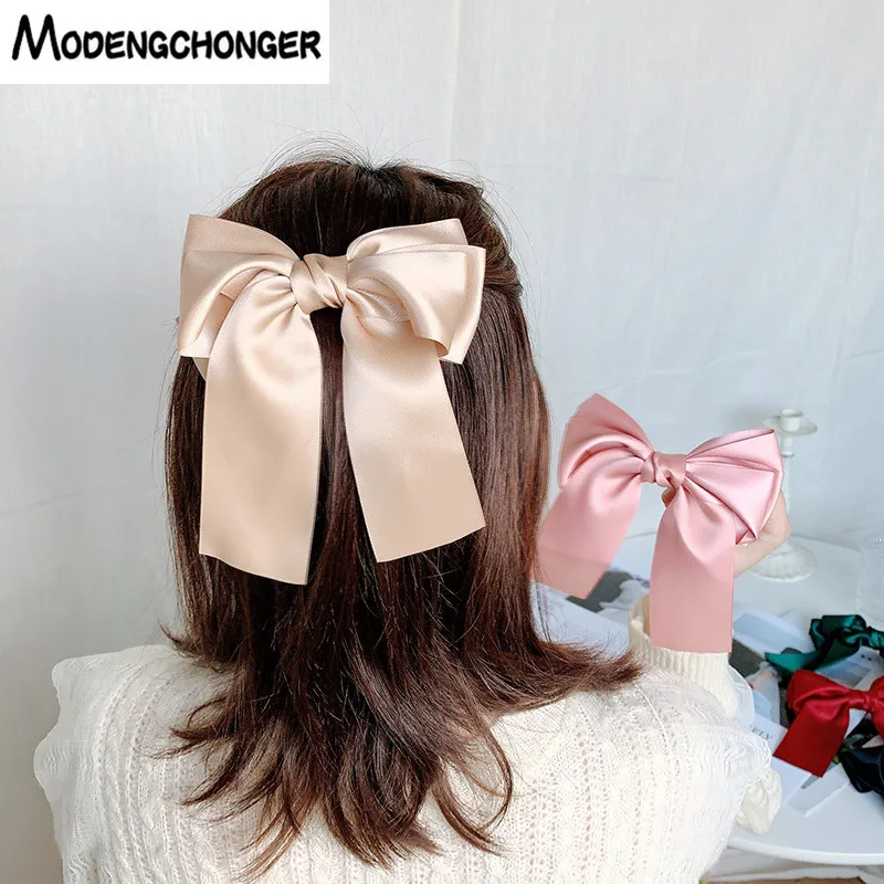 Новинка 2020 модная Длинная лента ручной работы заколка пряжка с бантом