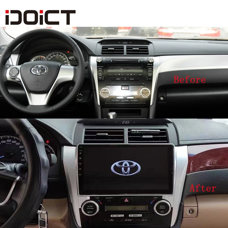 Автомобильный DVD-плеер IDOICT Android 9 1 GPS-навигация мультимедиа для Toyota Camry 2012-2014 радио