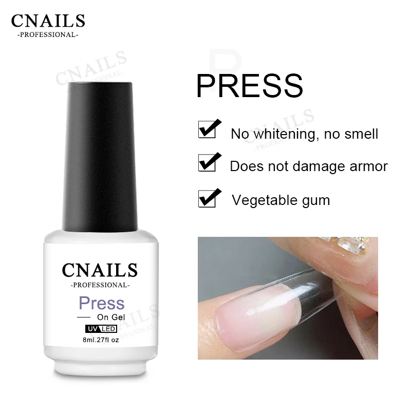

CNails Tips Glue Gel Stronger Stickiness Soak Off UV LED Curing Gel Glue Press On Nail Tips Jewelry False Nail Transparent