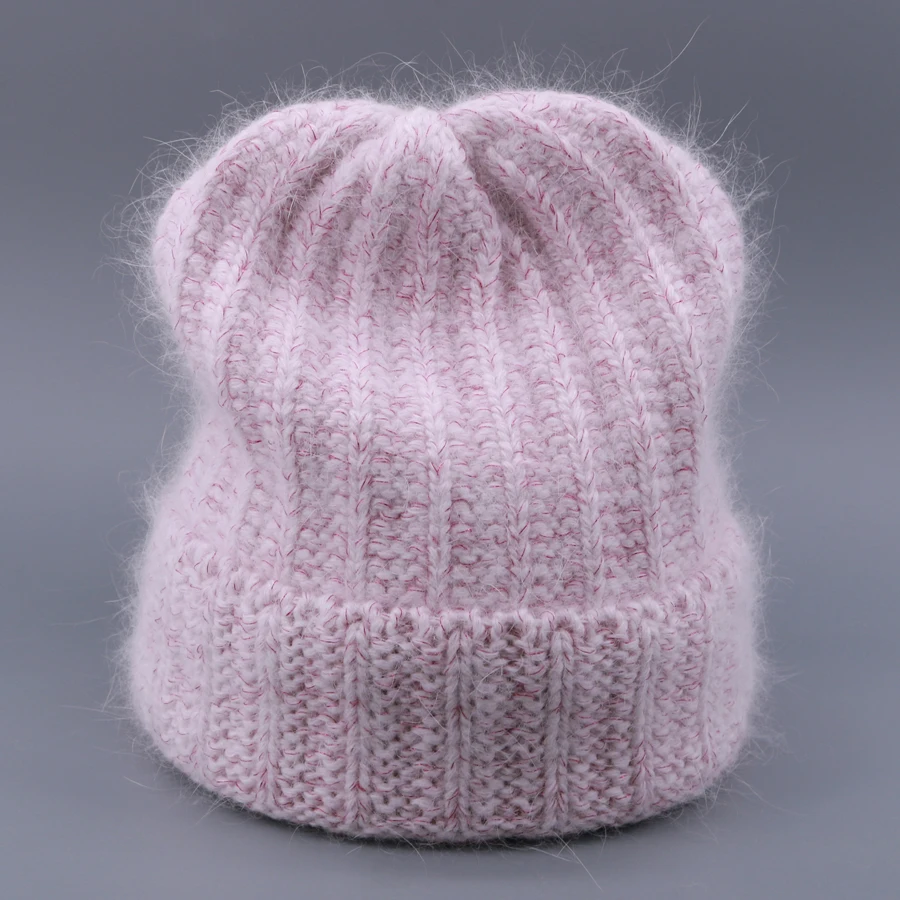 Зимняя вязаная шапка Skullies для женщин винтажная яркая шелковая женская с