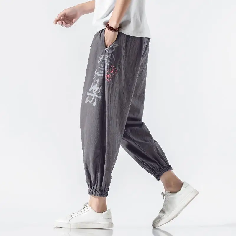 

Streetwear Sweatpants Joggers Trousers Male Elastic Pants Mens Casual Chinese Style Harem Pants Male New Trousers