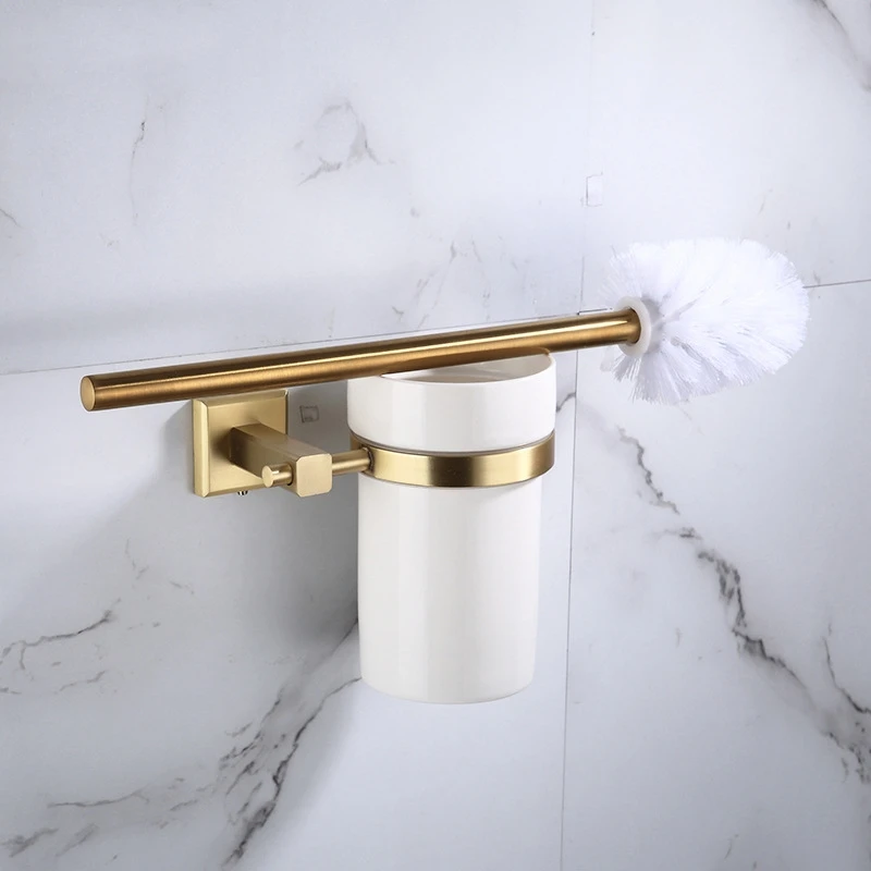 Аксессуары для ванной комнаты из твердой латуни Золотая Полка полотенец 60 см