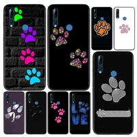 silicone cover dog footprint paw for huawei honor 9 9x 9n 8s 8c 8x 8a v9 8 7s 7a 7c pro lite prime play 3e phone case