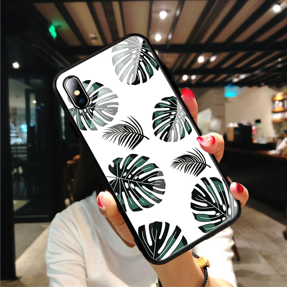 Чехол для телефона из закаленного стекла с сердечком для iPhone XR XS X XS Max 7 8 6 6S Plus, прозрачная ультратонкая защитная задняя крышка - Цвет: T11