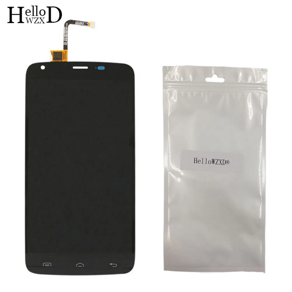 5 5 mobile phone lcd display glass for doogee t6 front touch screen glass lcd display digitizer panel lens sensor frame free global shipping
