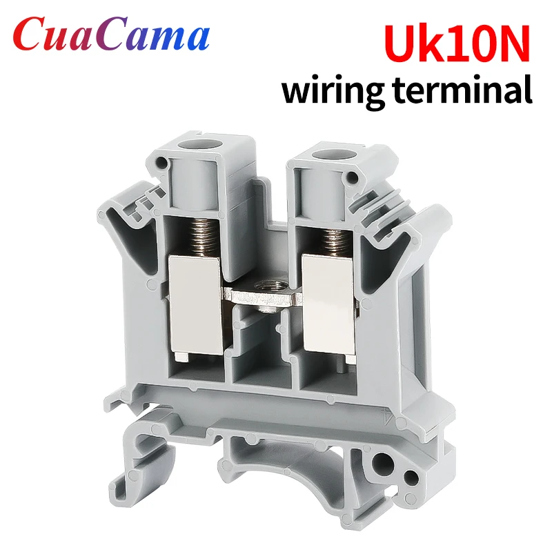 

10 Pcs UK10N Din Rail Terminal Electrical Conductor Universal Connector Screw Connection Strip Block UK-10