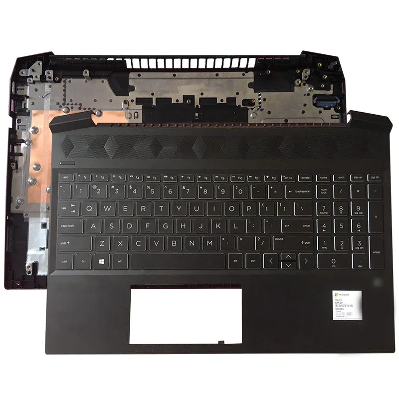 original 95 new for hp pavilion gaming 15 ec 15 ec0000 laptop palmrest upper case us backlit keyboard l72598 001 free global shipping