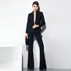 Женский брючный костюм, черного цвета, на заказ, осень бизнес формальный