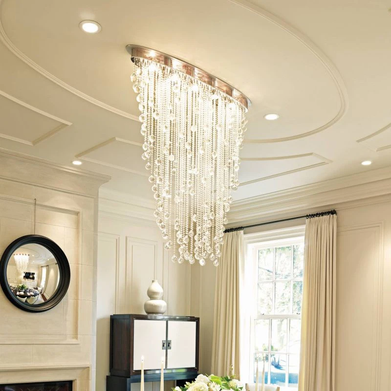 

Youlaike Modern Chandelier Lighting Oval Design Dining Living Room Crystal Light Luxury Flush Mount LED Cristal Lustre