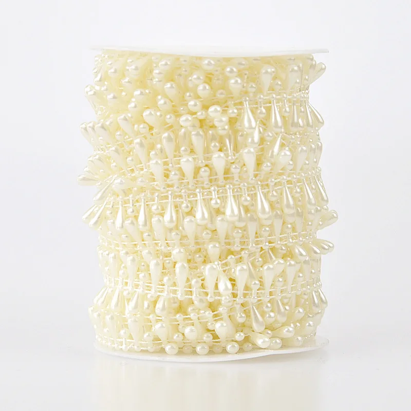 15 метров хлопок линия капли воды жемчужные бусы отделка цепи DIY ремесло Свадебный