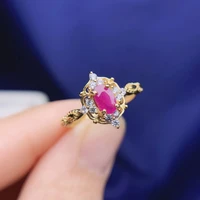 vintage 925 silver ruby ring 4mm6mm natural pink ruby silver ring sterling silver ruby jewelry gift for woman