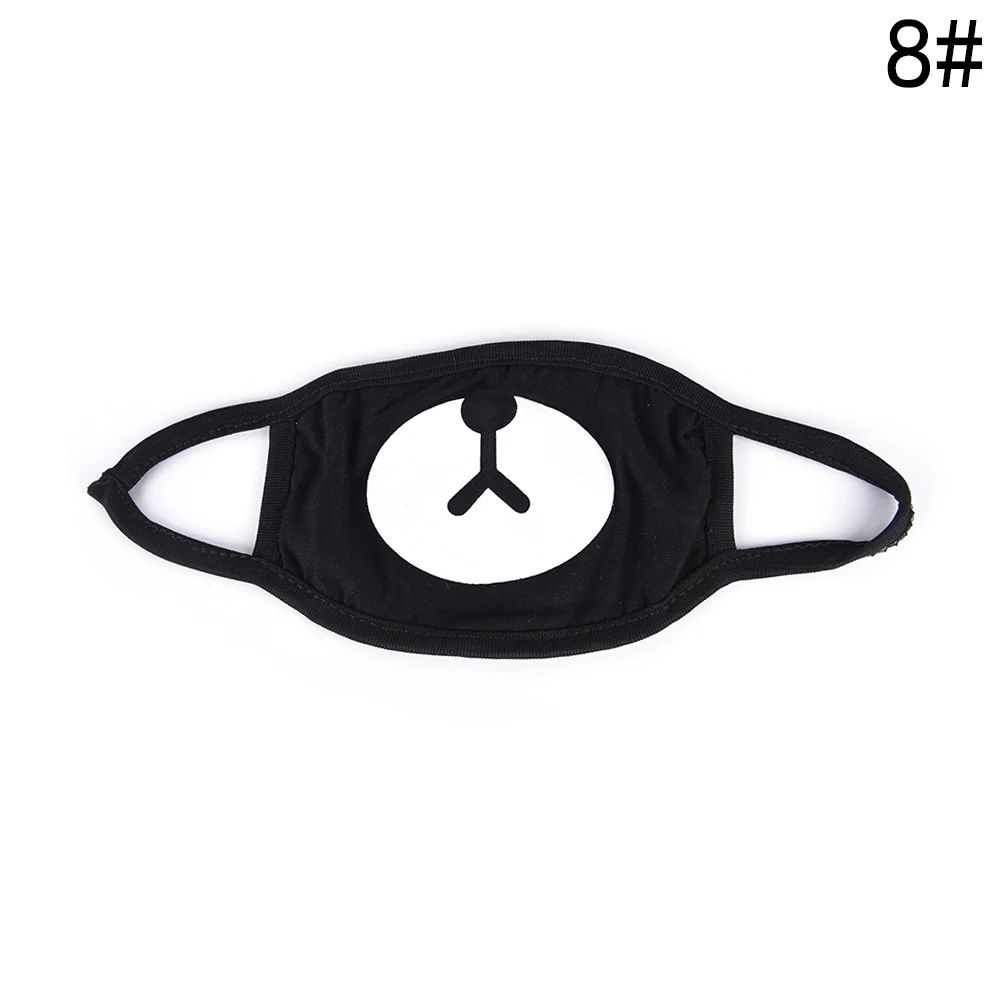 8 1PCS Black Anti-Dust Masks Women Men Cotton Cute Bear Anime Cartoon Mouth Mask Kpop teeth mouth Fashion Muffle Face Mouth Mask - Цвет: 8