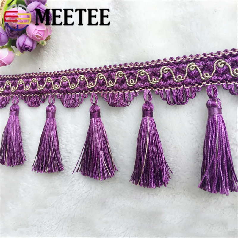 1\2m Meetee 10cm Polyester Tassel Lace Trim DIY Handmade Curtain Textile Pillow Hanging Fringe Wedding Accessories Sofa Decor | Дом и сад