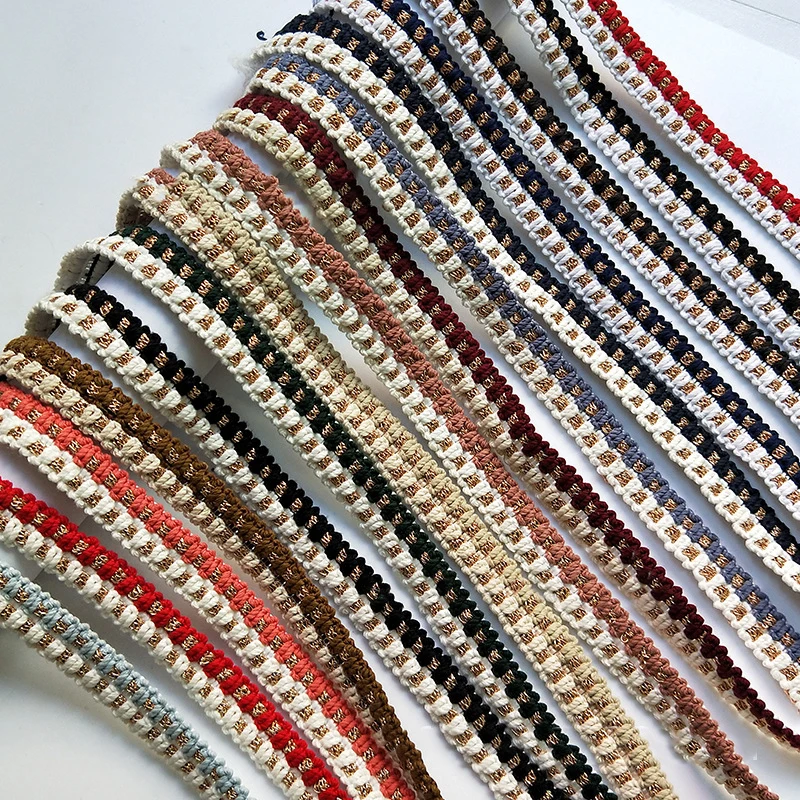 

15 мм 5 ярдов золотая нить шерсть вязание сплайсинга ленты для Diy ремесло головной убор банты Материал одежда Сумка Швейные Планки аксессуары