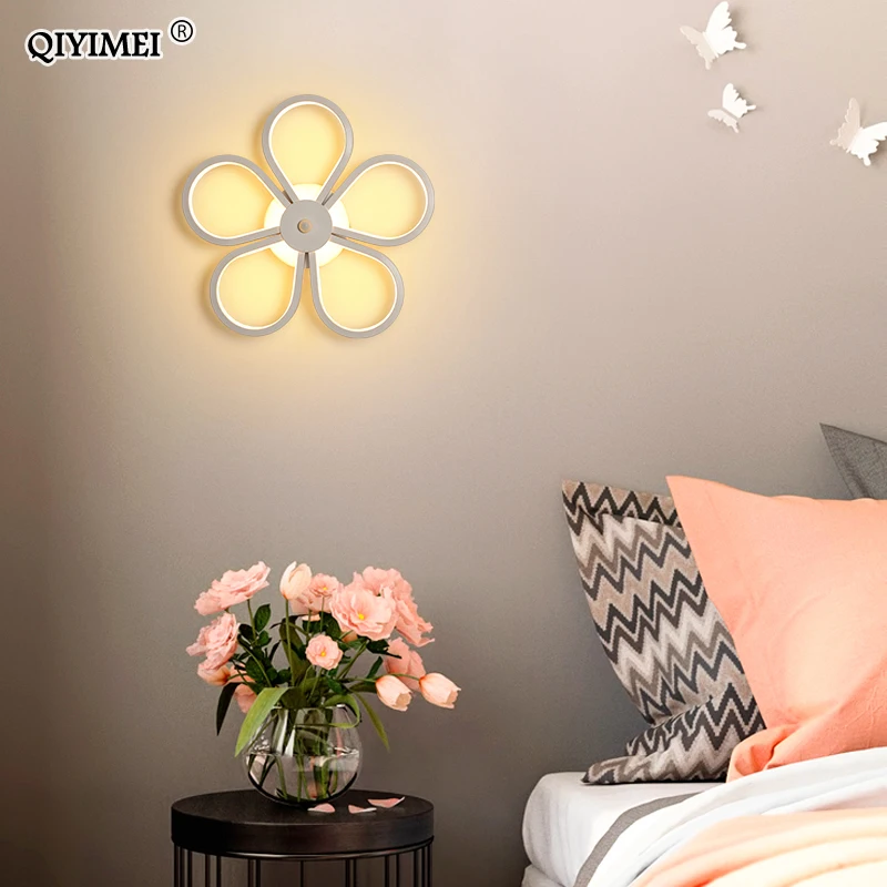 

New Modern LED Wall Lamps For Bedroom Bedside Indoor Lighting Lights Penteadeira White Black Sconce Aluminum Corridor Decorate