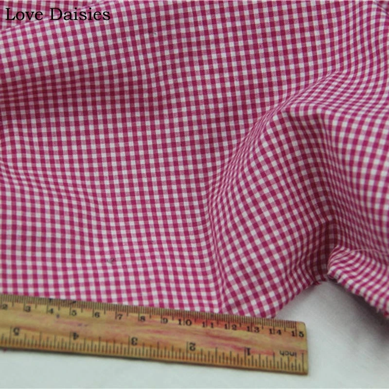 100% чесаная хлопковая пряжа окрашенная в розовую красную черную мелкую клетку