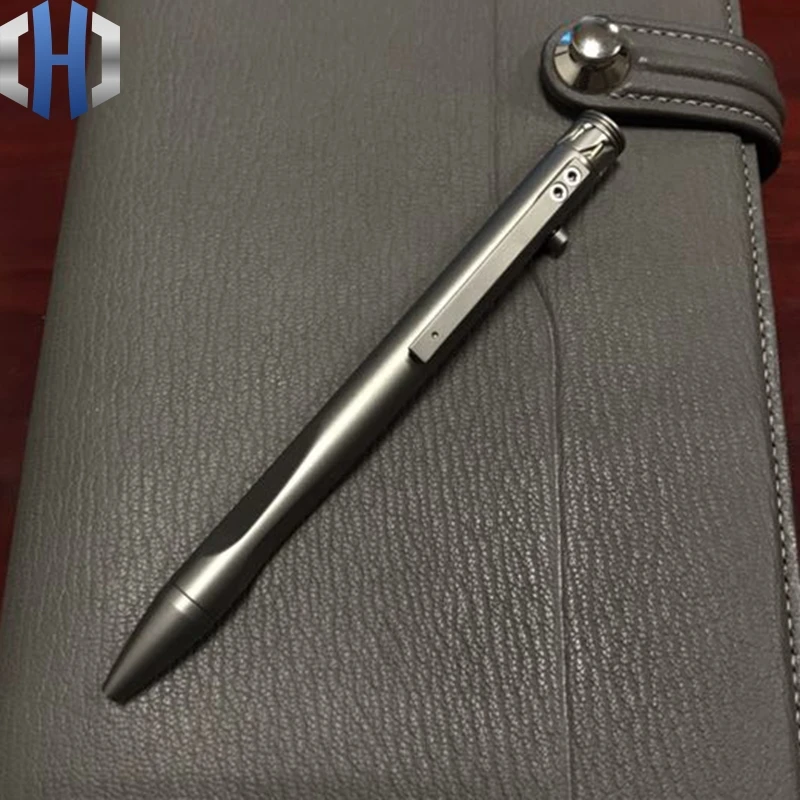 Титановая тактическая ручка TC21 из титанового сплава с титановым карабином EDC