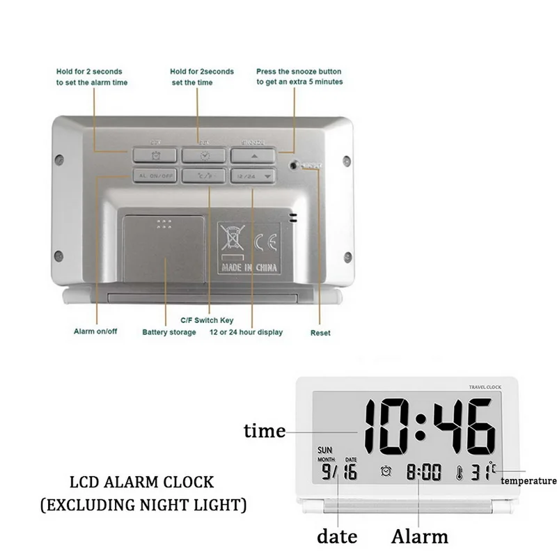 Термометр гигрометр ультра тонкий многофункциональный автоматический