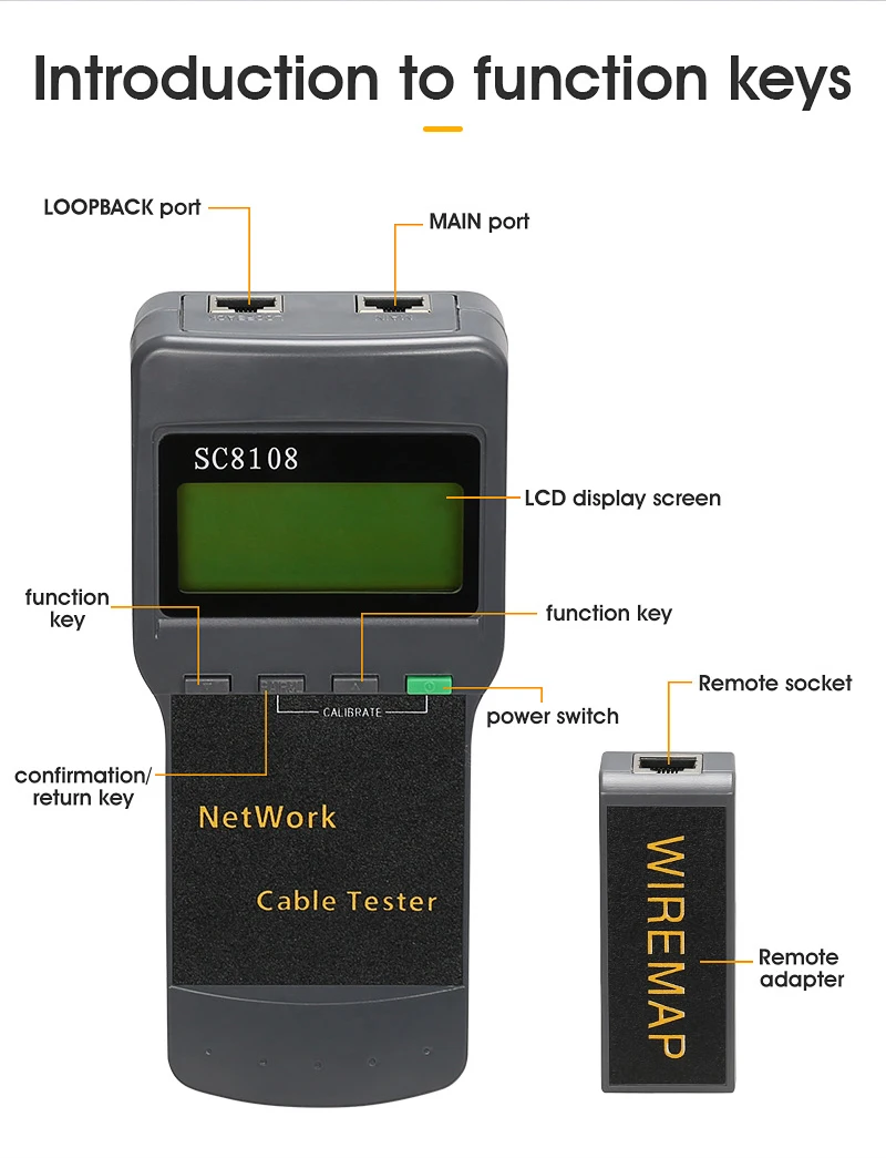 Портативный беспроводной сетевой тестер SC8108 с ЖК-дисплеем Измеритель и Тестер