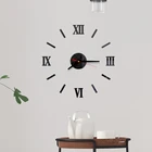 Самоклеящиеся настенные часы для самостоятельной сборки, часы, 3d самодельные акриловые зеркальные наклейки, кварцевые стрелки для гостиной