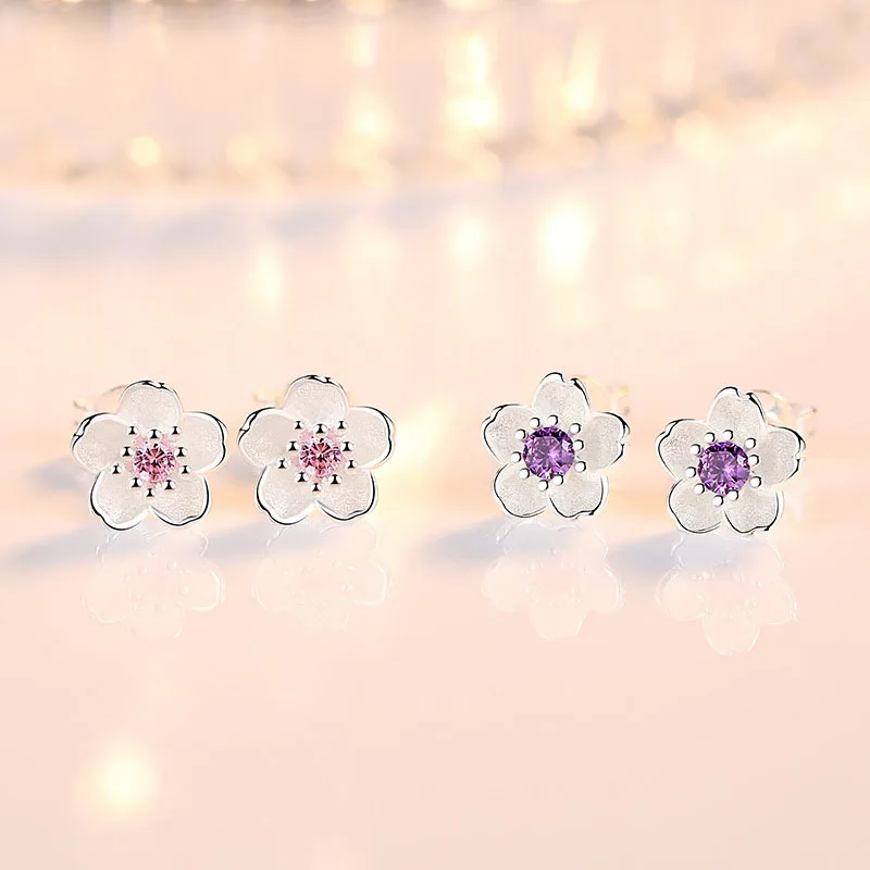 

Temperament Sweet Cute Flower Crystal Temperament Geometric Shiny Zircon Earrings Statement Earrings for Women Girl Pendientes