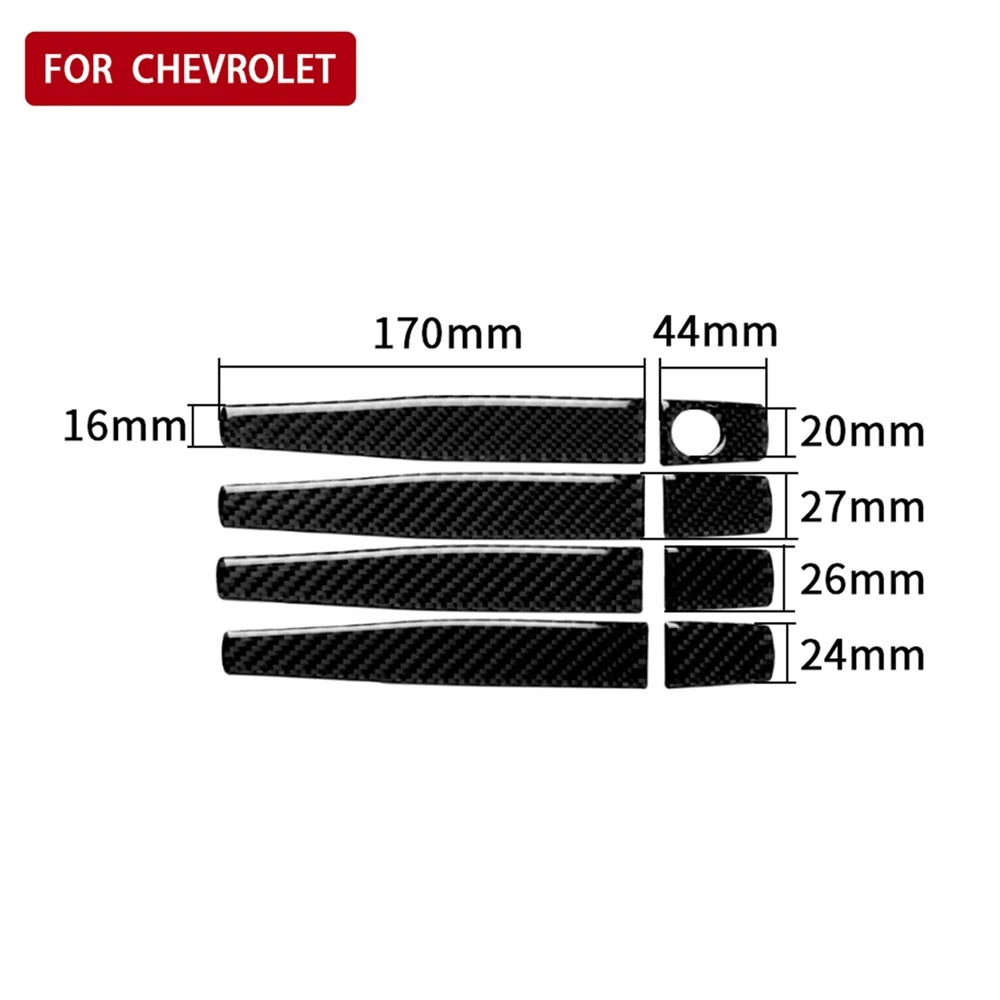 

4pcs Carbon Fiber Stickers Car Door Handle Cover Decoration Trim Protector Strips For Chevrolet Cruze Car Styling