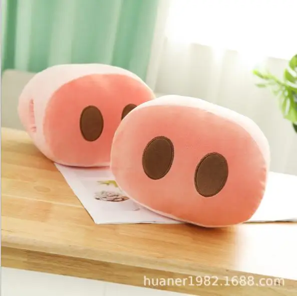 Pig nose cartoon warm hand pillow winter plush toy cute girl gifts |
