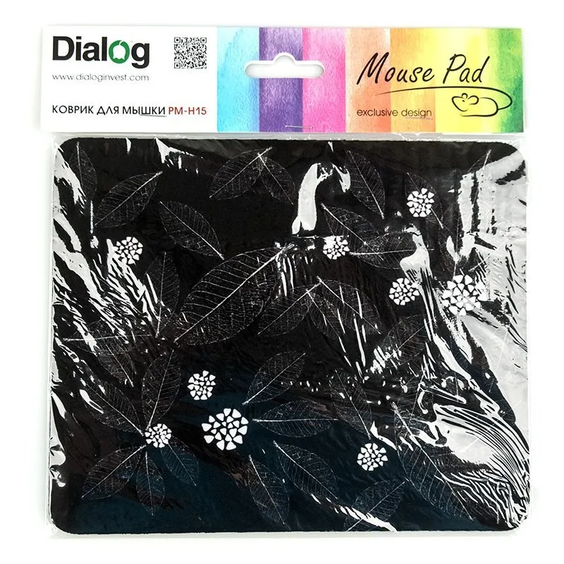 Коврик для компьютерной мыши Dialog PM-H15 Leafs. Черный | Компьютеры и офис