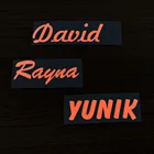 1X оранжевые светящиеся наклейки с именем на заказ, Персонализированная бирка, светится в темноте для Детской бутылки с водой, Lanch Box, декор для мобильного телефона