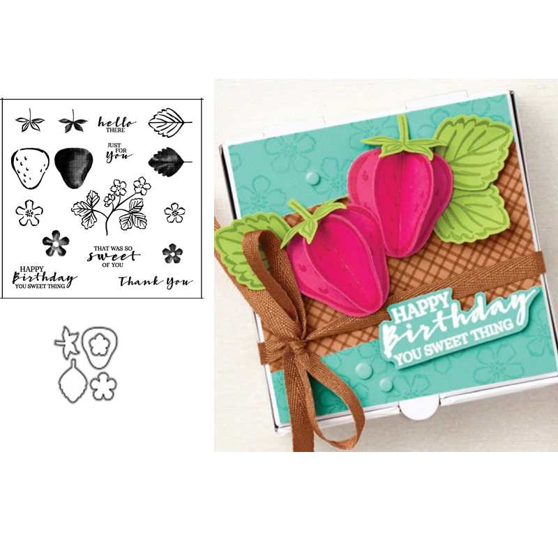 

STRAWBERRY Metal Cutting Dies And Stamps Stencils for DIY Scrapbook Album Paper Card Decorative Craft Embossing Dies 2021 New