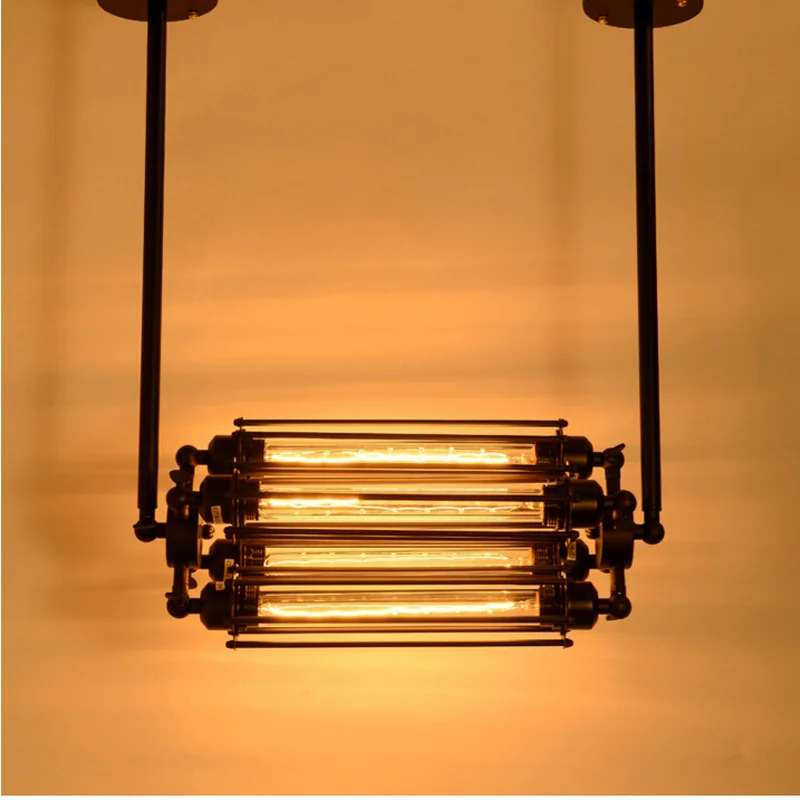 Железная Подвесная лампа Лофт 4 лампочки Эдисона. Промышленная металлическая