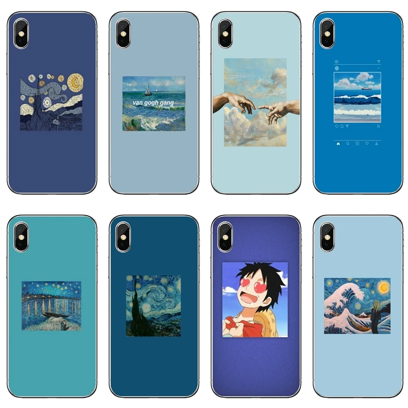 Синие эстетические аксессуары чехол для телефона Xiaomi Redmi Note 8 7 6 5A 4 Pro 7A K20 6A 4A 4X 5 Plus