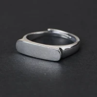s925 sterling silver glossy open ring man male classic solid silver retro simple bright ring jewerly