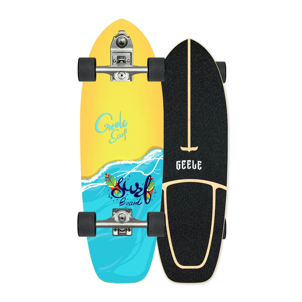 4-колесный Кленовый Скейтборд роликовый скейтборд профессиональный Carver Surf Land для
