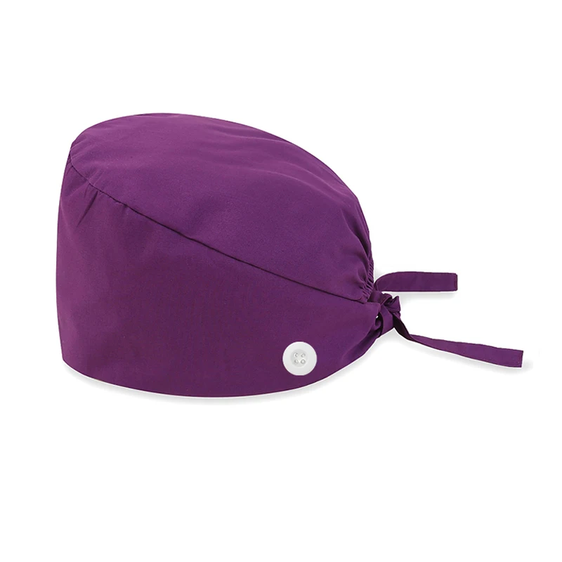 Однотонная шапка-скраб с пуговицами головной убор на пуговицах для женщин и