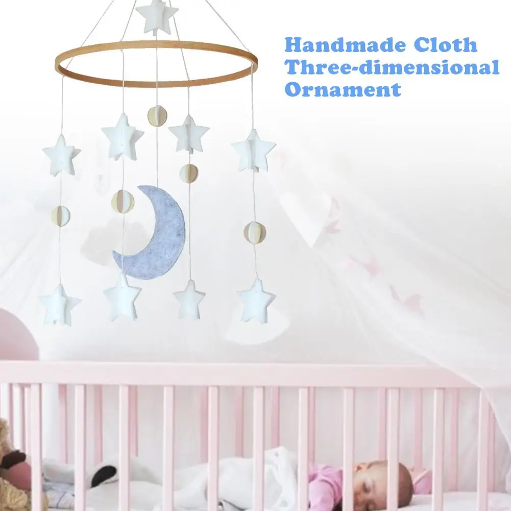 2020 New 3D Baby Rotary Bed Crib Mobile With Felt Colorful Butterfly Cloud Tree Wind Chime Decoration For Kids Toys | Мать и ребенок
