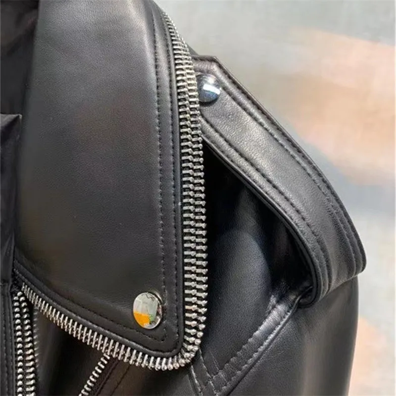 Women's Genuine Leather Jacket Short Sheepskin Coat Women 2022 Korean clothes Motorcycle Jacket Chaqueta Mujer