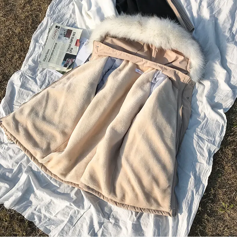 

Big Fur Collar Thick Winter Coats Men Vintage Casual Loose Plus-Fleece Parkas Pockets Plus Size 5XL Jackets Coat Fashion 2021