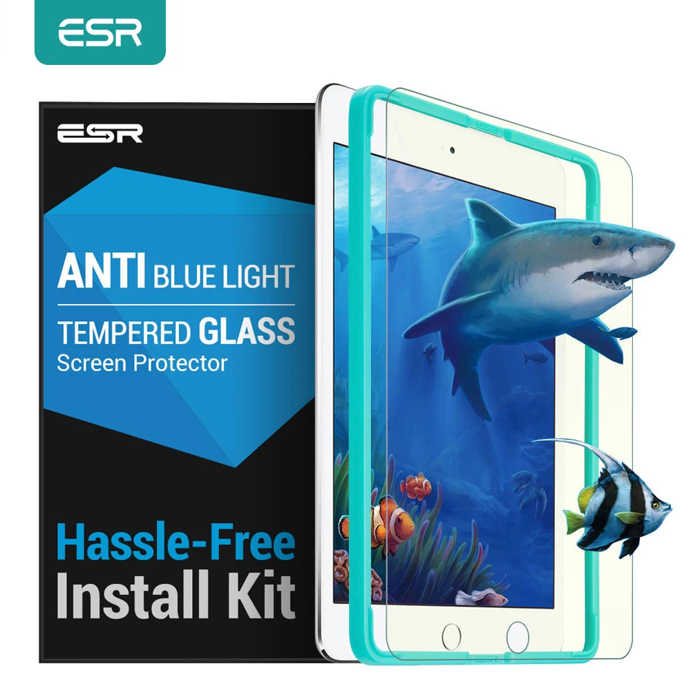 ESR-فيلم واقي من الزجاج المقوى ، فيلم أزرق مقوى مضاد للضوء لجهاز iPad mini 4 mini 5 ، 7.9 بوصة