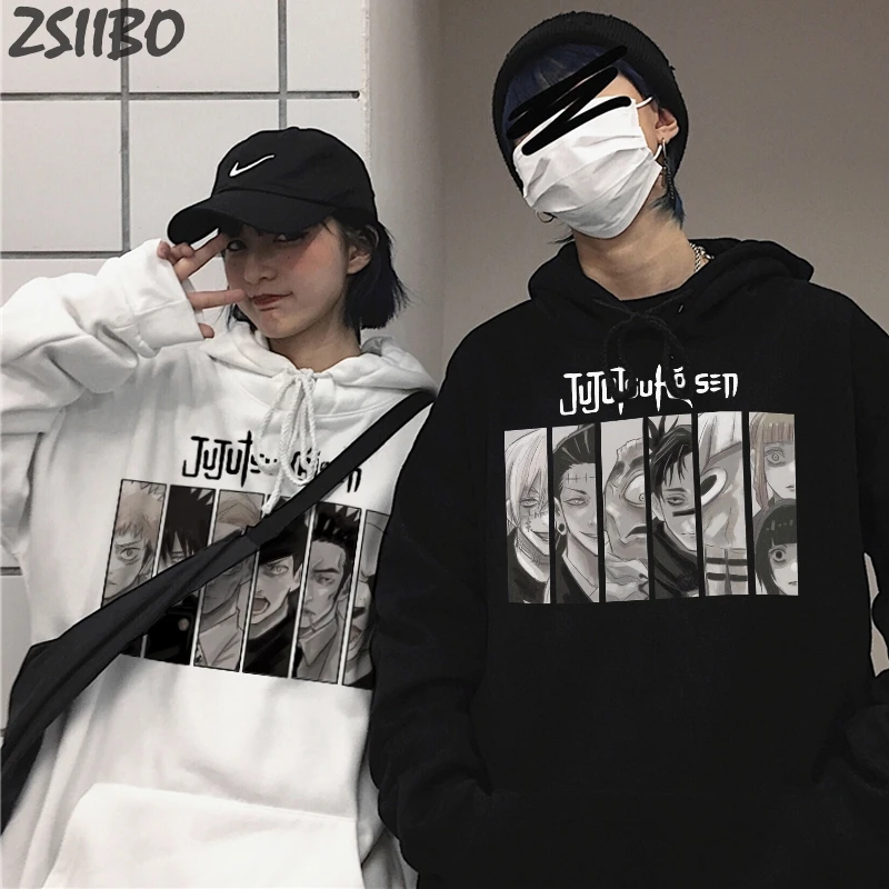 

Harajuku Hoodies Unisex Jujutsu Kaisen Japanese Anime Printed Fashion Oversized Sweatshirt Men's Hoodie Male Streetwear Coat