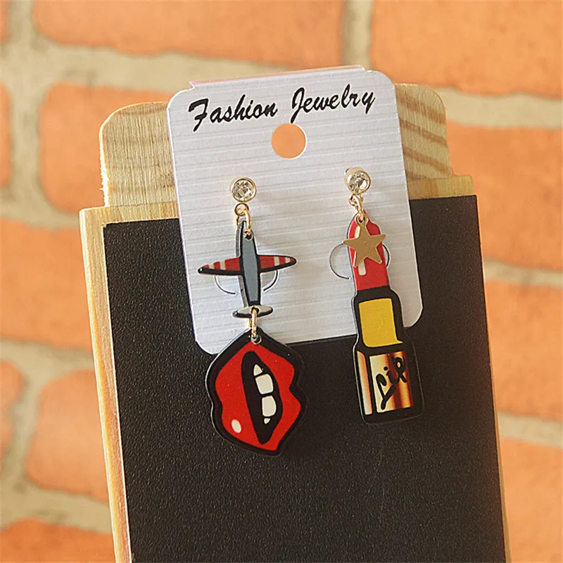 8 сезонов 2019 новые модные серьги гвоздики красочные акриловые самолет звезда